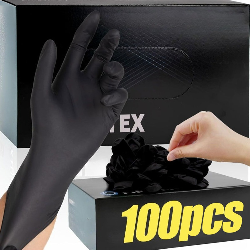 Latex Disposable Glove - 검정색 일회용 장갑 남녀공용 두꺼운 니트릴