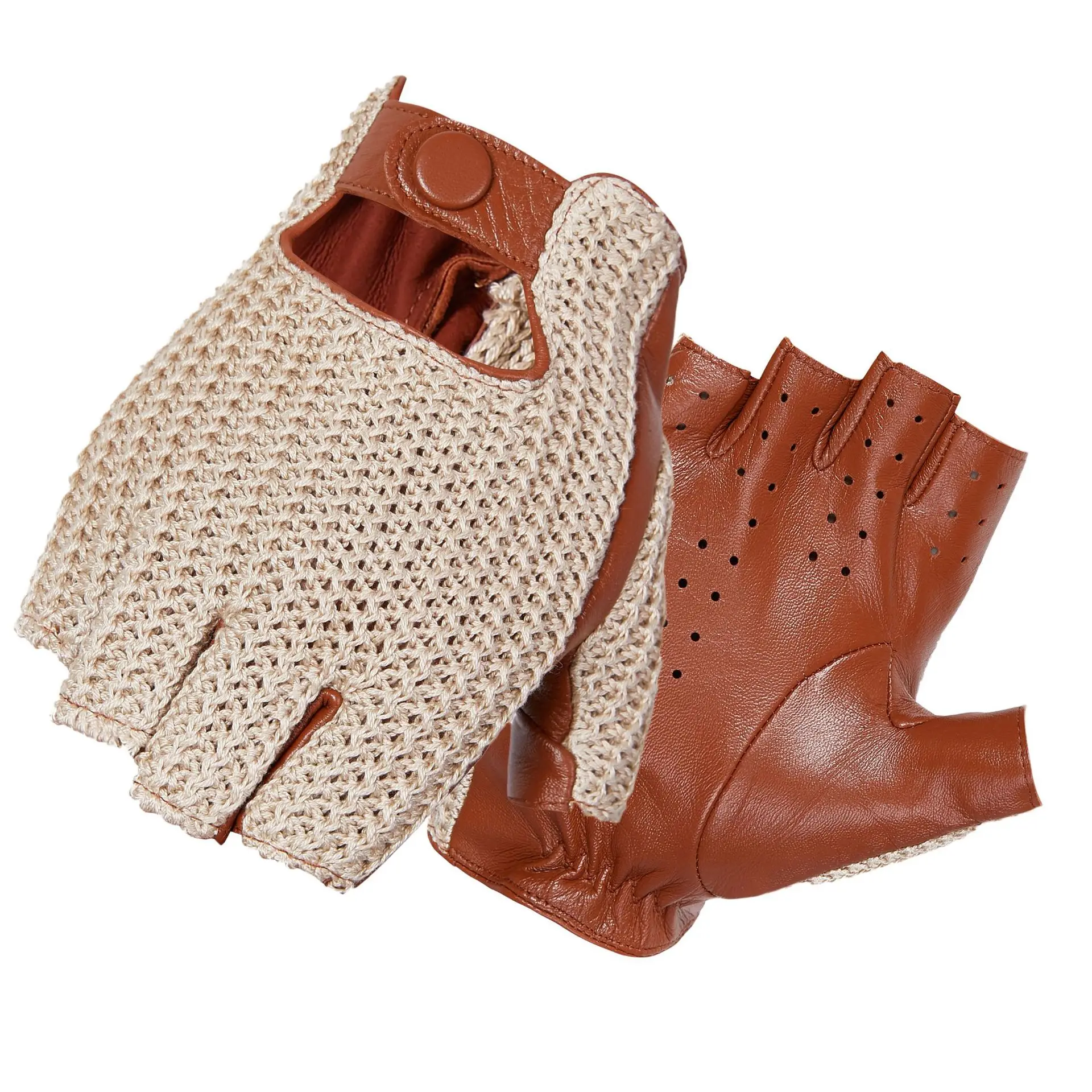 Leather Driving Glove - 남성용 천연 가죽 소재, 안감 없음,