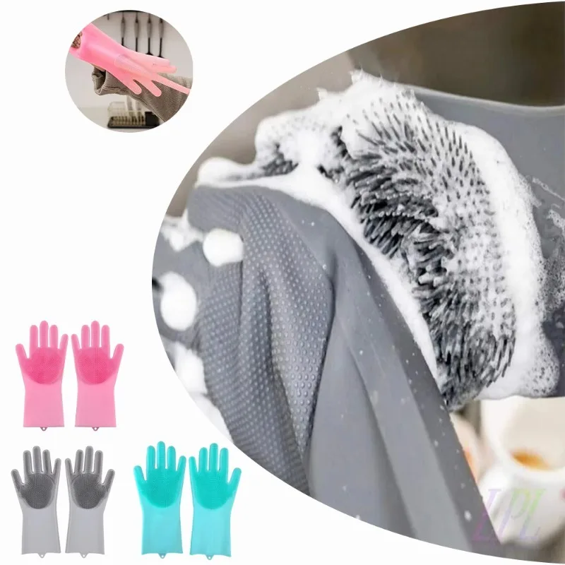 Dish Glove Rubber - 1pc 실리콘 식기 세척 장갑 청소
