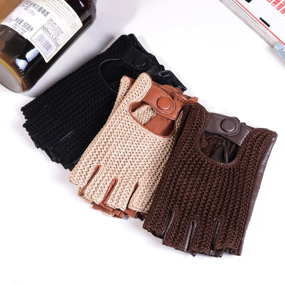 남성용 천연 가죽 소재, 안감 없음, 복고풍 스냅 버튼 - Leather Driving Glove 리뷰 및 가격