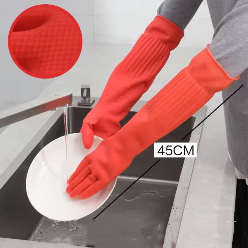 긴 재사용 가능한 고무 설거지 장갑 미끄럼 방지 가정용 - Dish Glove Rubber 리뷰 및 가격