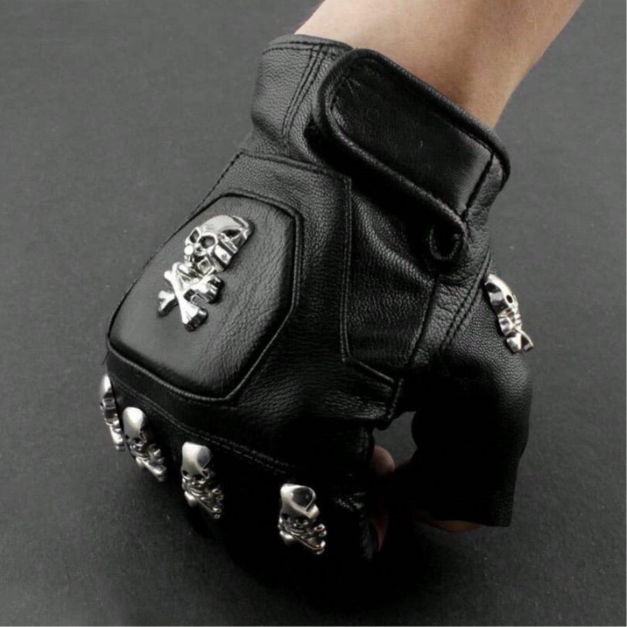 남성용 천연 가죽 해골 무늬 펑크 스타일 오토바이용 반 - Leather Driving Glove 리뷰 및 가격