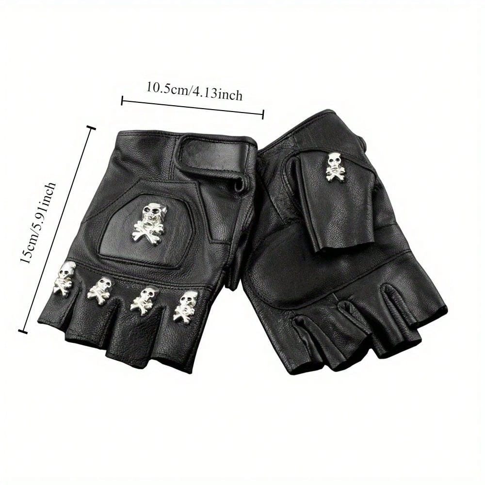 남성용 천연 가죽 해골 무늬 펑크 스타일 오토바이용 반 - Leather Driving Glove 리뷰 및 가격
