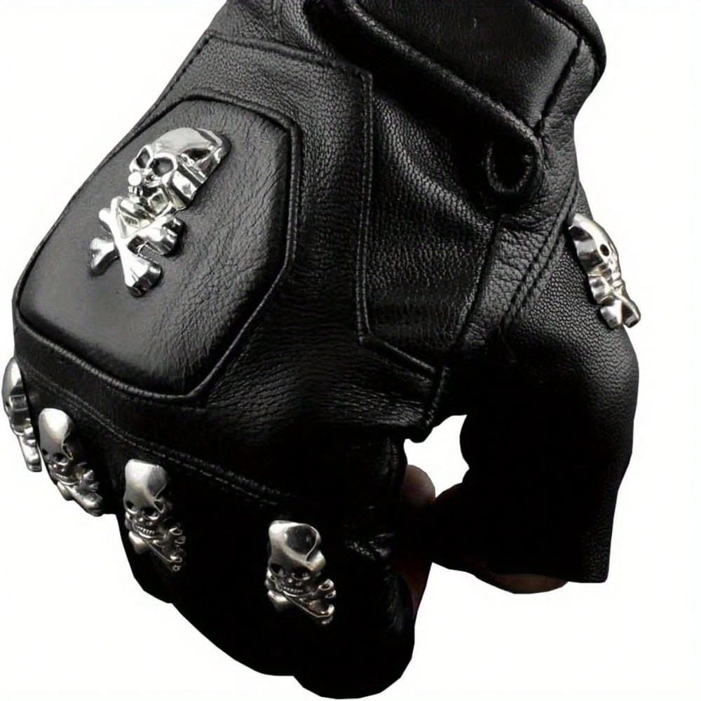 남성용 천연 가죽 해골 무늬 펑크 스타일 오토바이용 반 - Leather Driving Glove 리뷰 및 가격