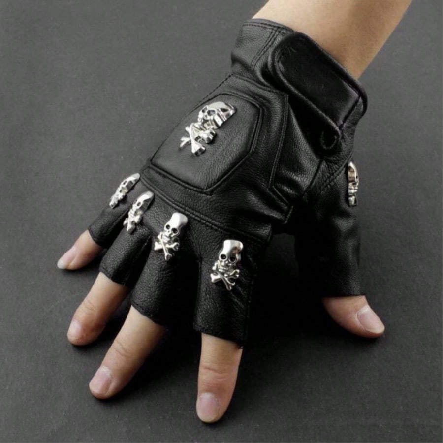 남성용 천연 가죽 해골 무늬 펑크 스타일 오토바이용 반 - Leather Driving Glove 리뷰 및 가격